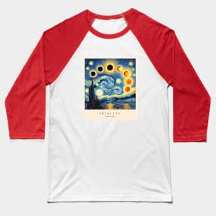 Eclipse in Van Gogh Style Baseball T-Shirt